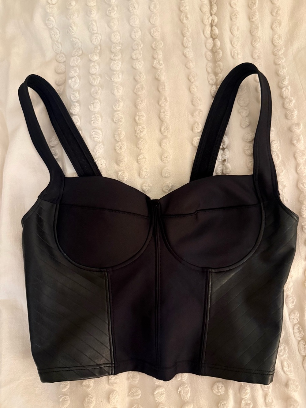 ALO Yoga Black Structured Longline Crop Top